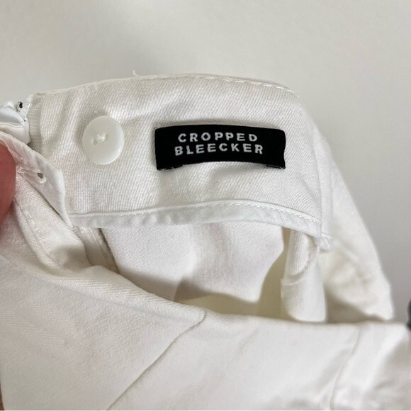 Lafayette 148 New York Cloth Cropped Bleecker Ankle White Pants- Size 8 - Picture 6 of 8